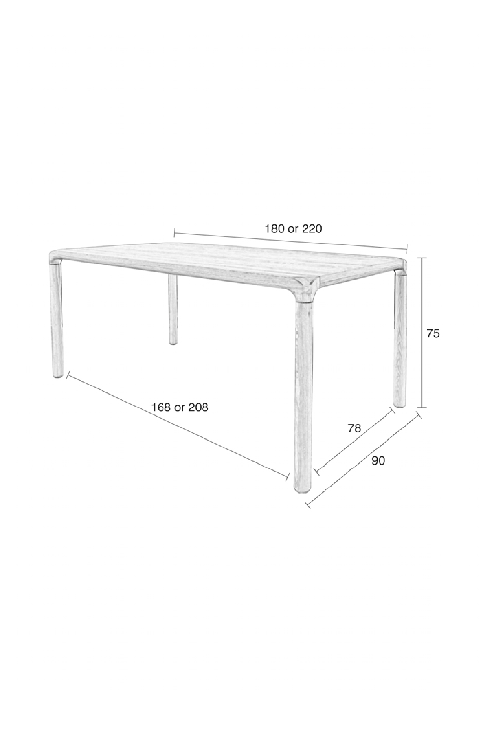 Lacquered Wood Dining Table (S) | Zuiver Storm | OROA.com