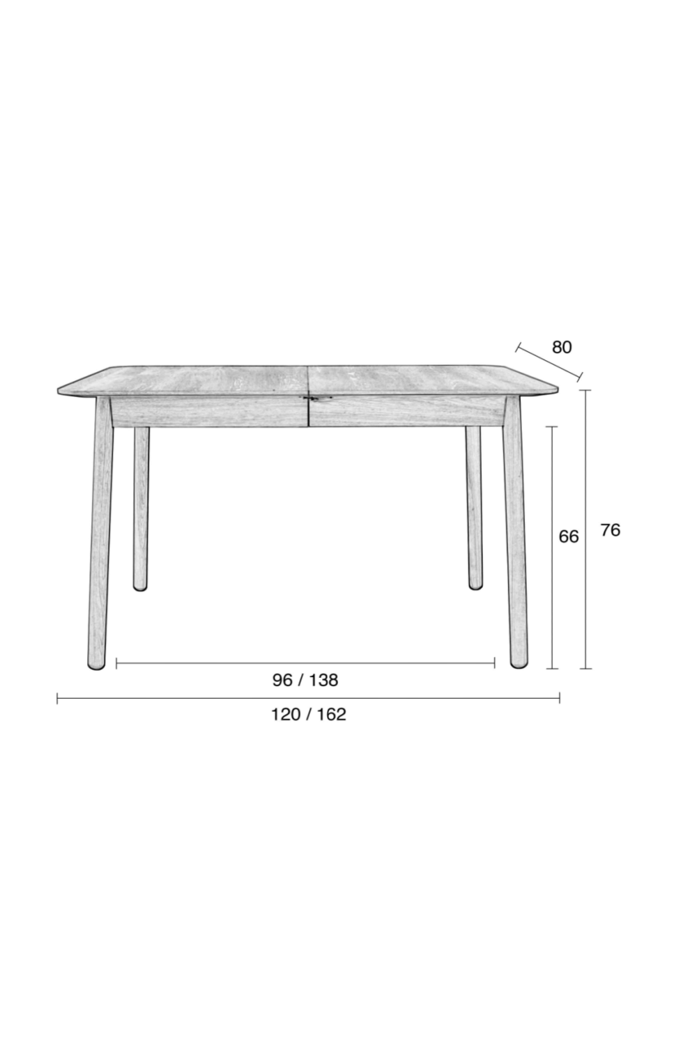 Walnut Extendable Dining Table | Zuiver Glimps | OROA.com