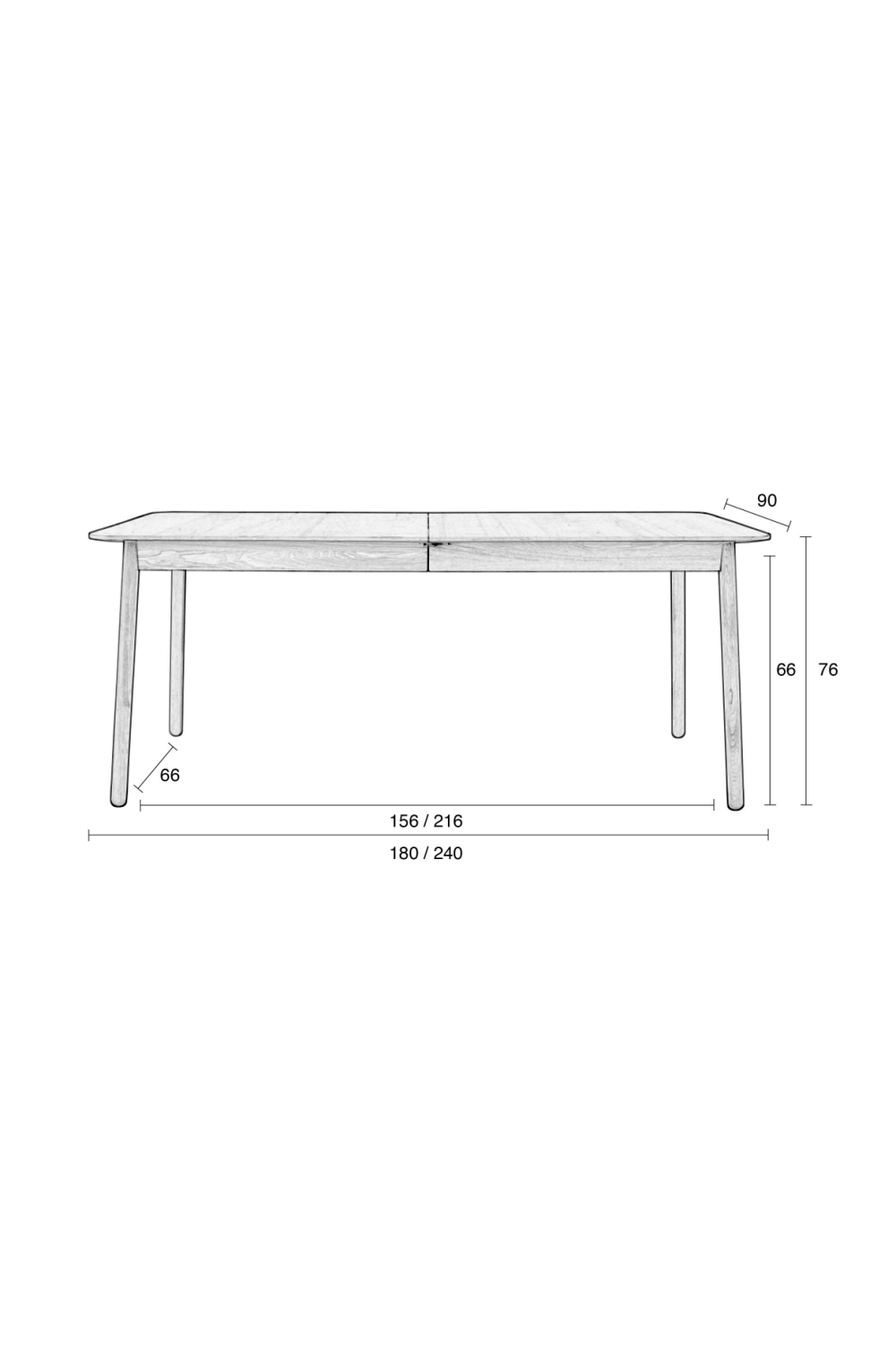 Extendable Natural Wood Dining Table (L) | Zuiver Glimps | OROA.com