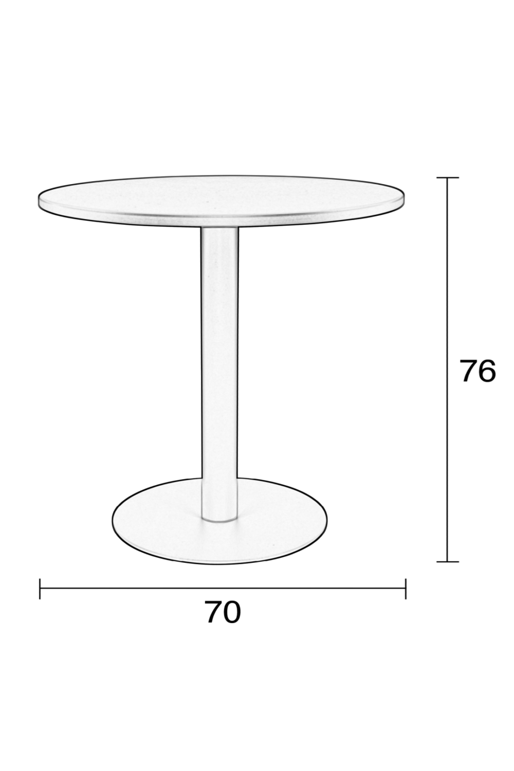 Round Pedestal Outdoor Bistro Table | Zuiver Metsu | Oroa.com