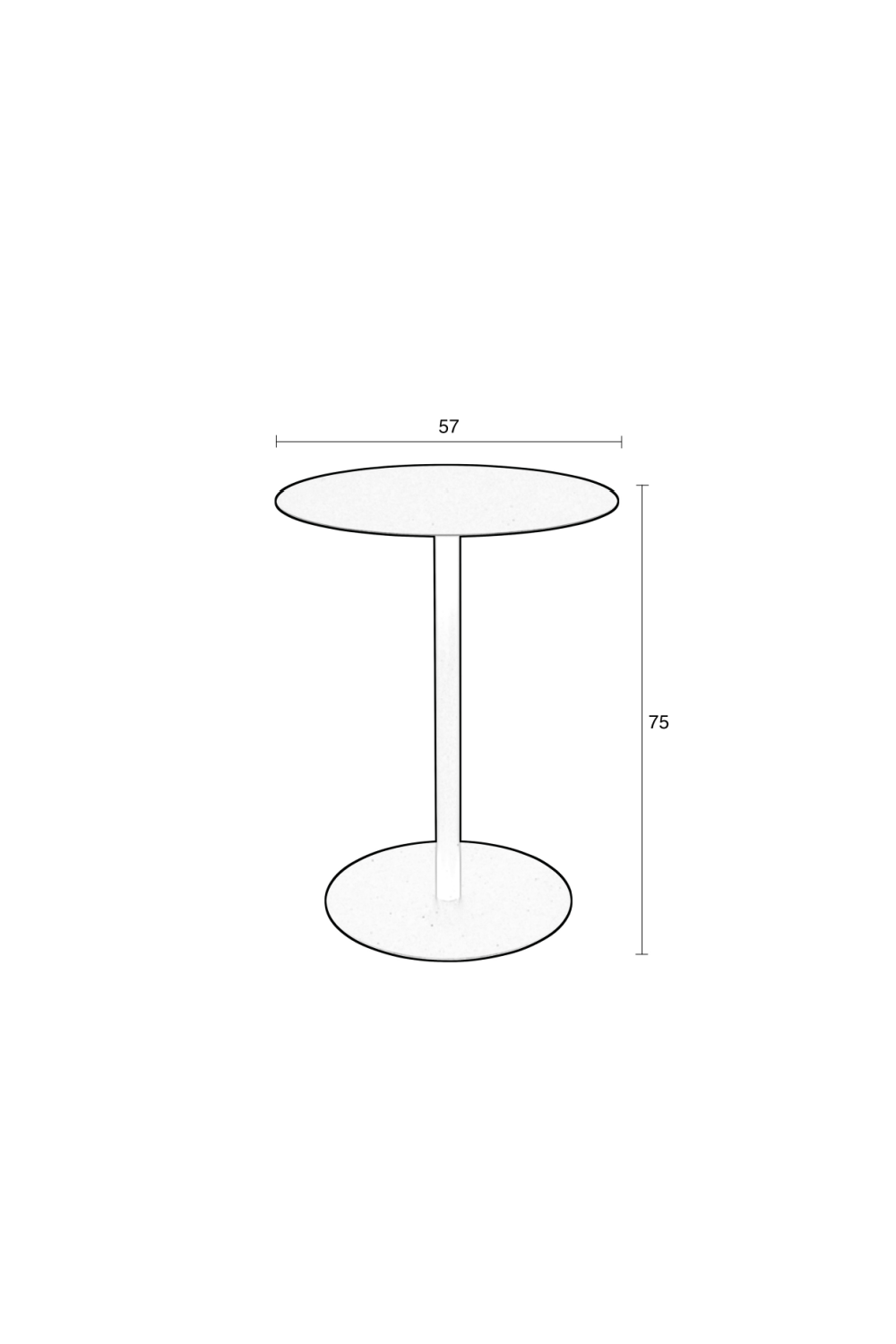 Black Pedestal Bistro Table | Zuiver Snow | OROA.com