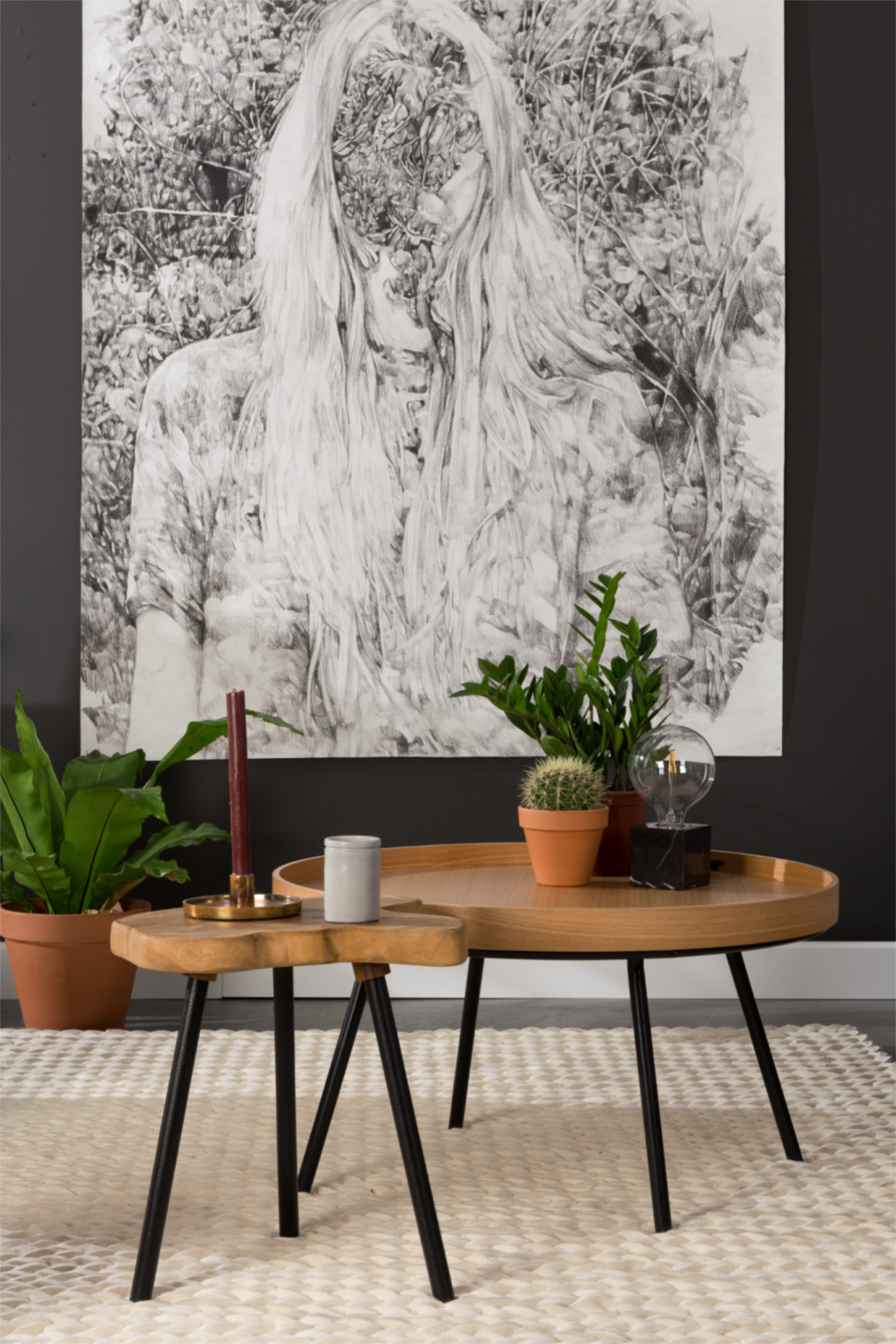 Removable Tray Coffee Table | Zuiver Oak Tray | OROA.com