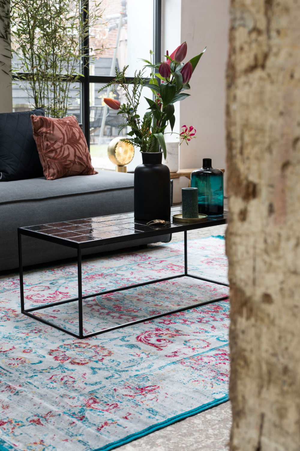 Black Tile Top Coffee Table | Zuivere Glazed | OROA.com