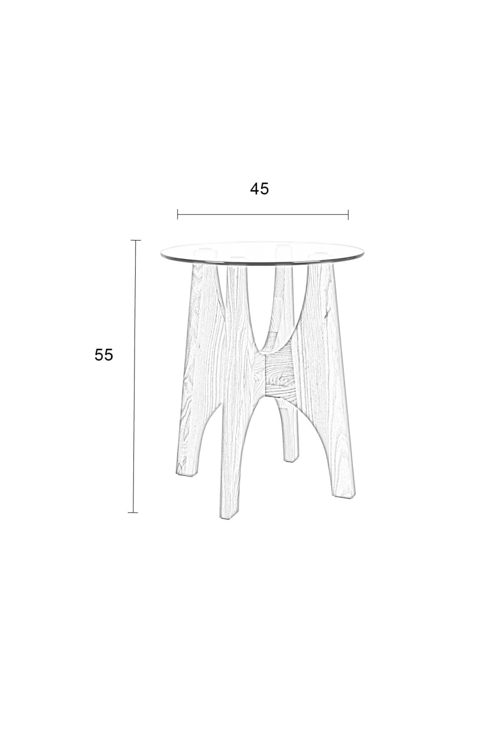 Ash Wood Modern Side Table | Zuiver Kobe | OROA.com