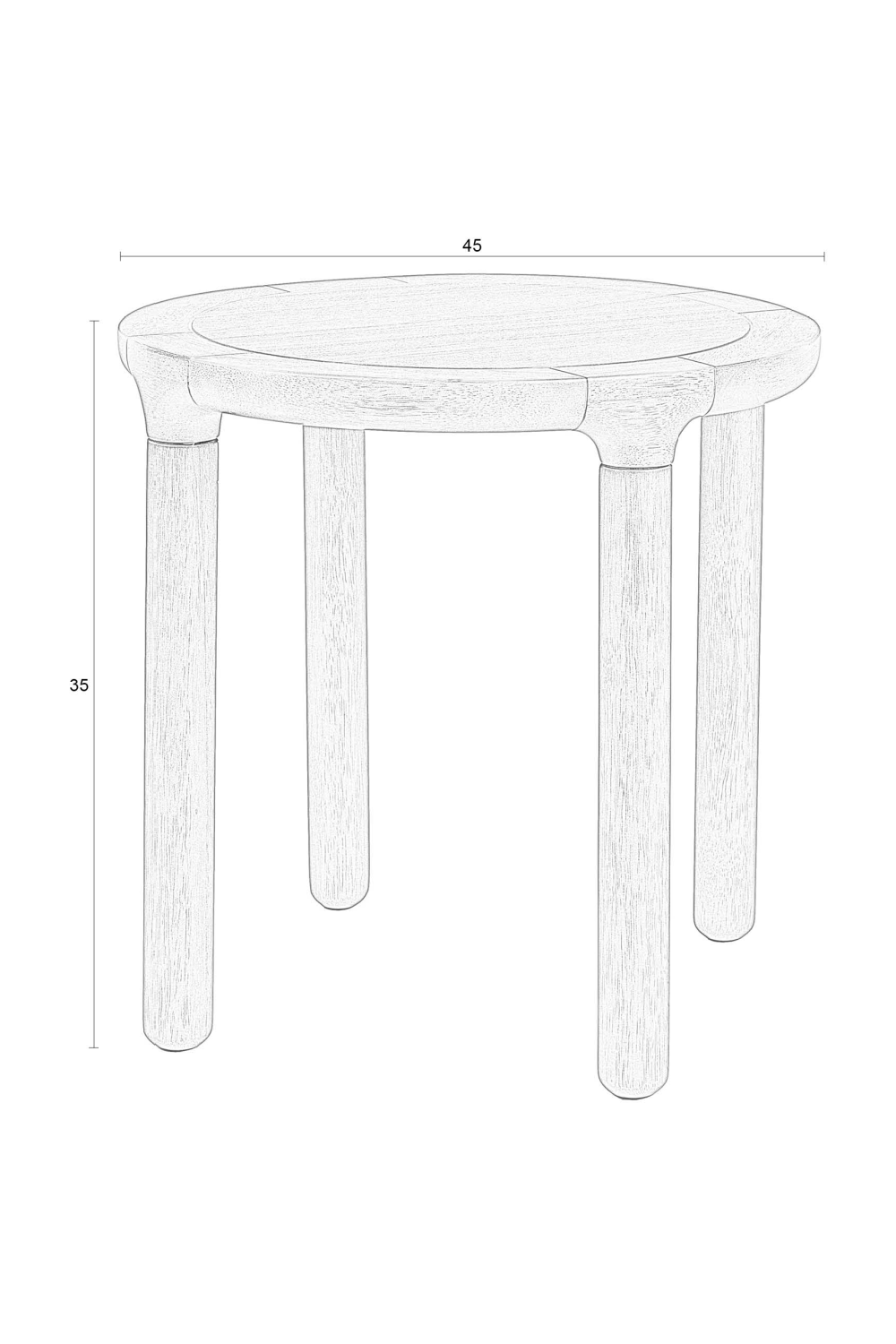 Round Oak Side Table | Zuiver Storm | OROA.com