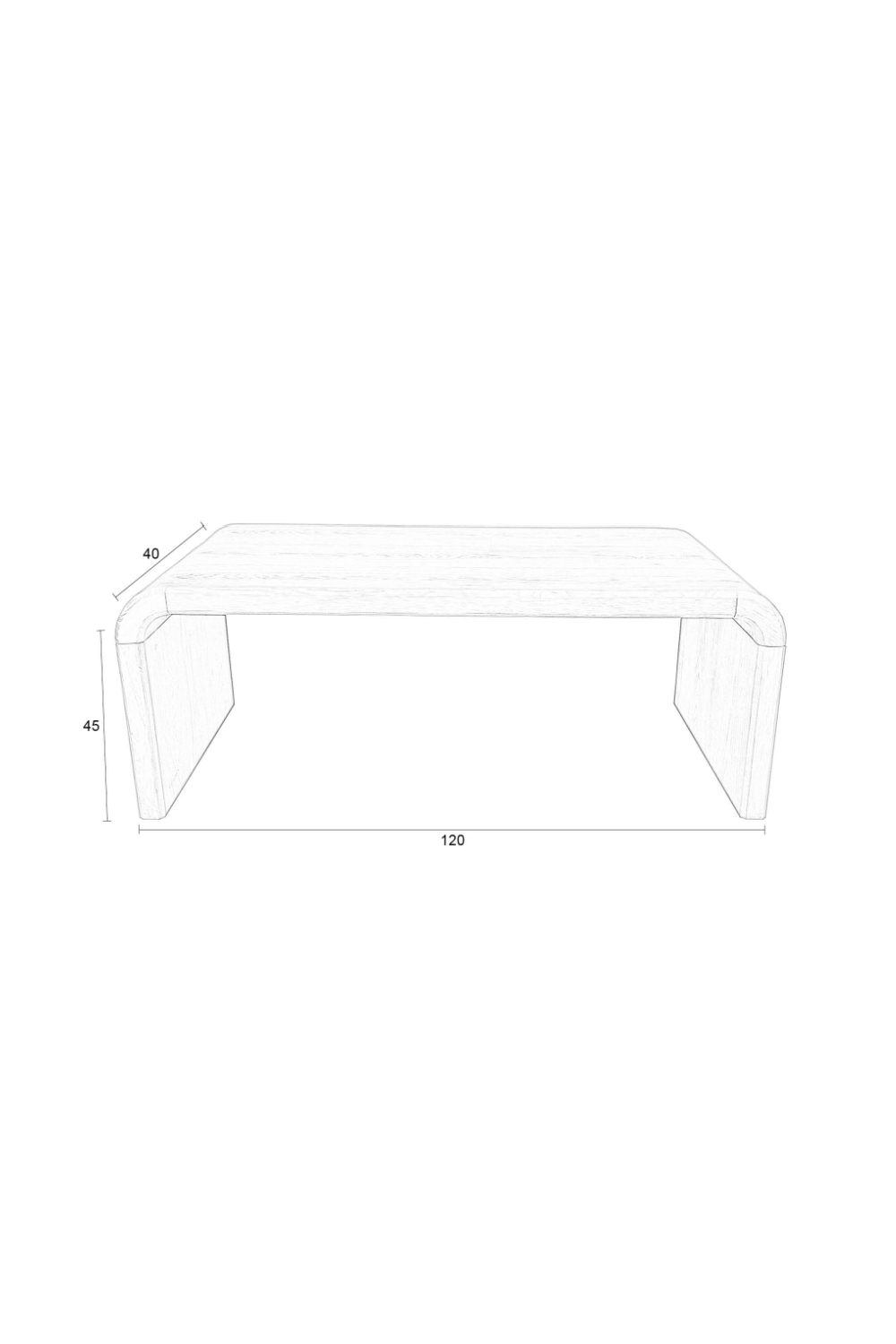 Oak Curved Coffee Table | Zuiver Brave | OROA.com