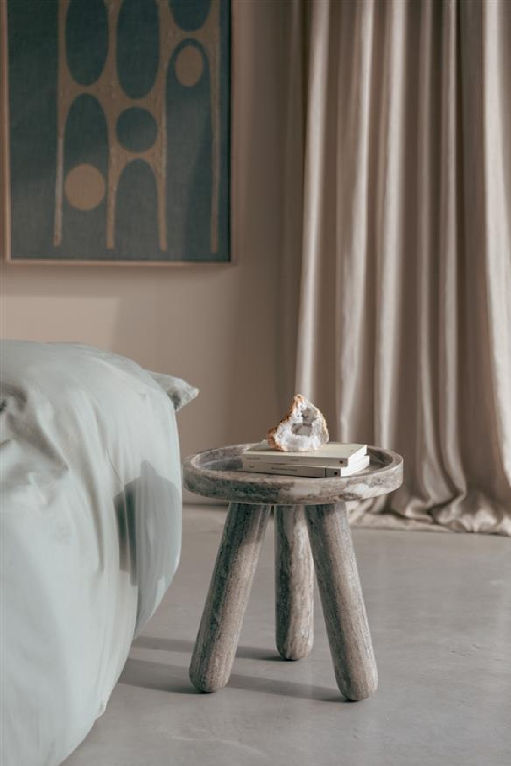 Brown Marble Tripod Side Table | Zuiver Cosmopolitan | OROA.com