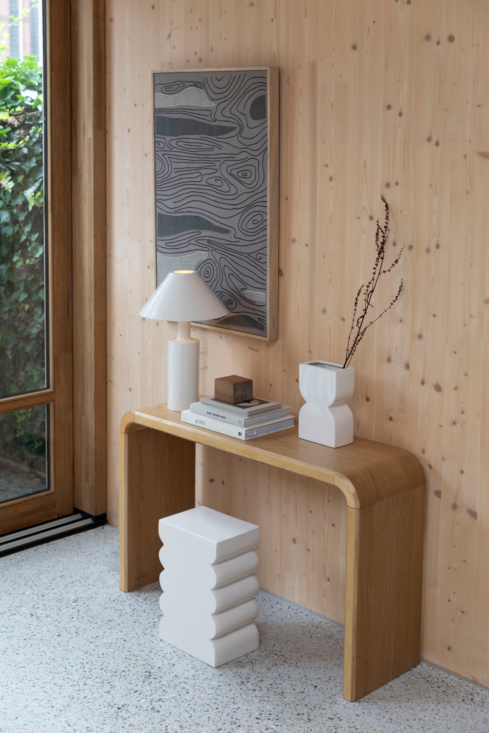 Oak Curved Console Table | Zuiver Brave | OROA.com