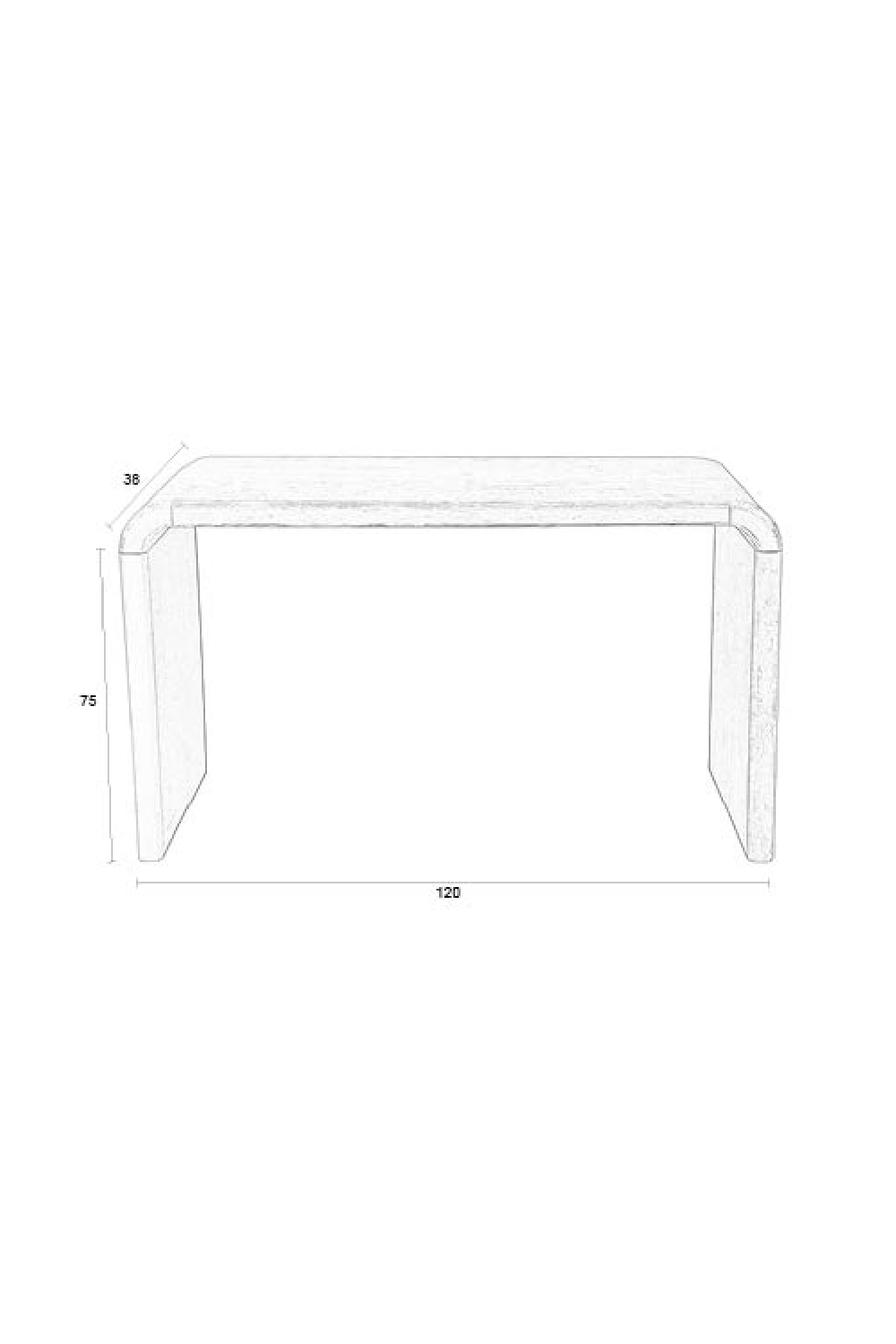 Oak Curved Console Table | Zuiver Brave | OROA.com