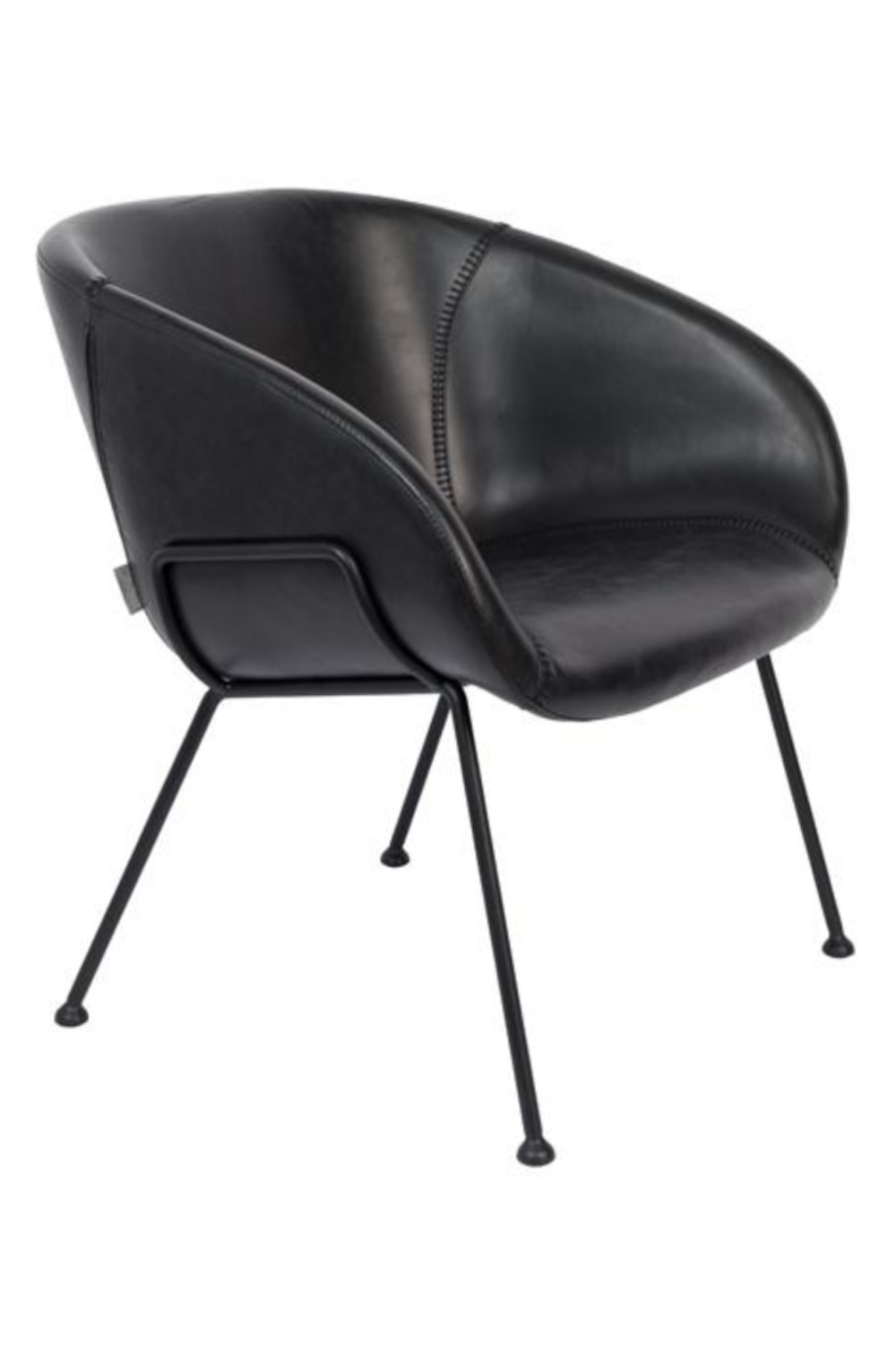 Baseball-Stitched Leather Lounge Chair | Zuiver Feston | Oroa.com