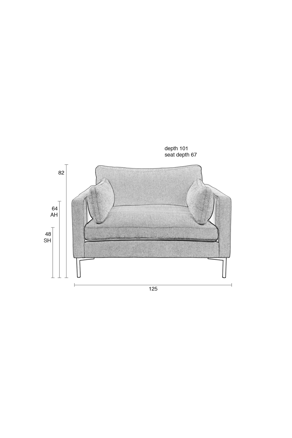 Modern Minimalist Love Seat | Oroa.com