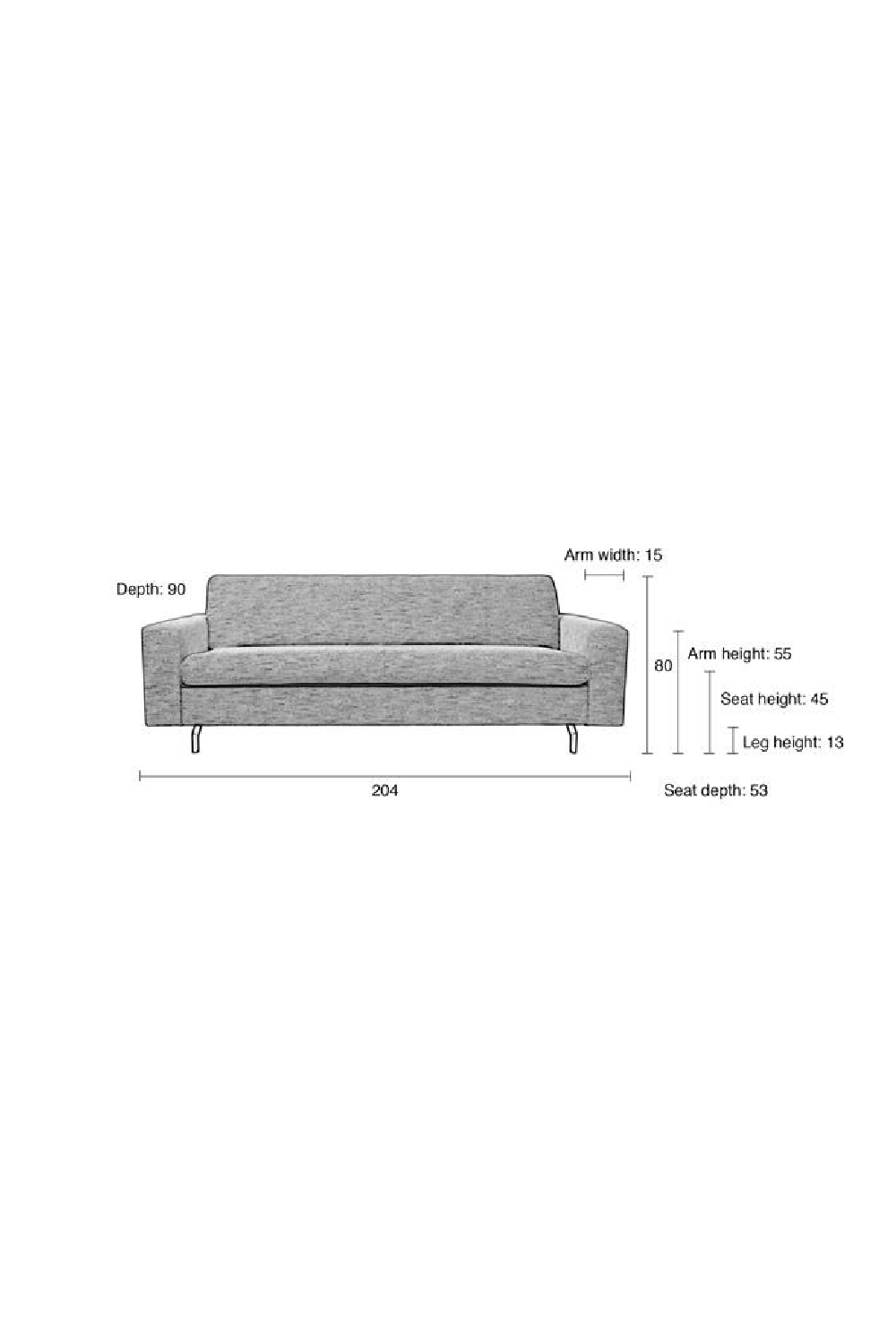 2.5-Seater Fabric Sofa | Zuiver Jean | Oroa.com