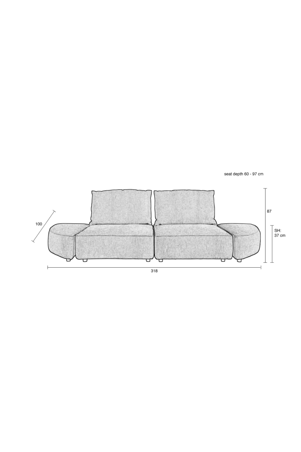 Modern 3-Seater Sofa | Zuiver Hunter | OROA.com