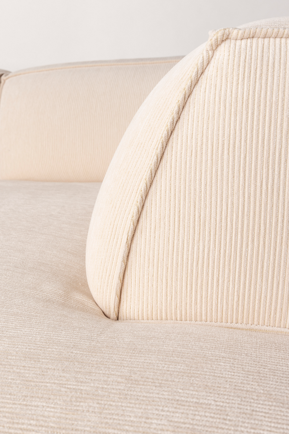 Cream Ribcord Sectional Sofa | Zuiver Fat Freddy | OROA.com