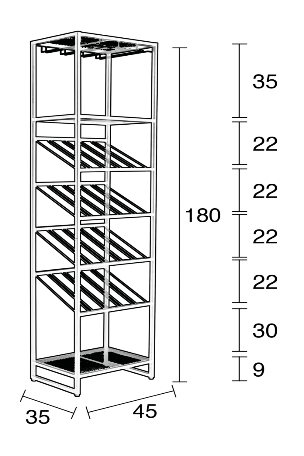 Black Wine Cabinet S | Zuiver | OROA | OROA.com
