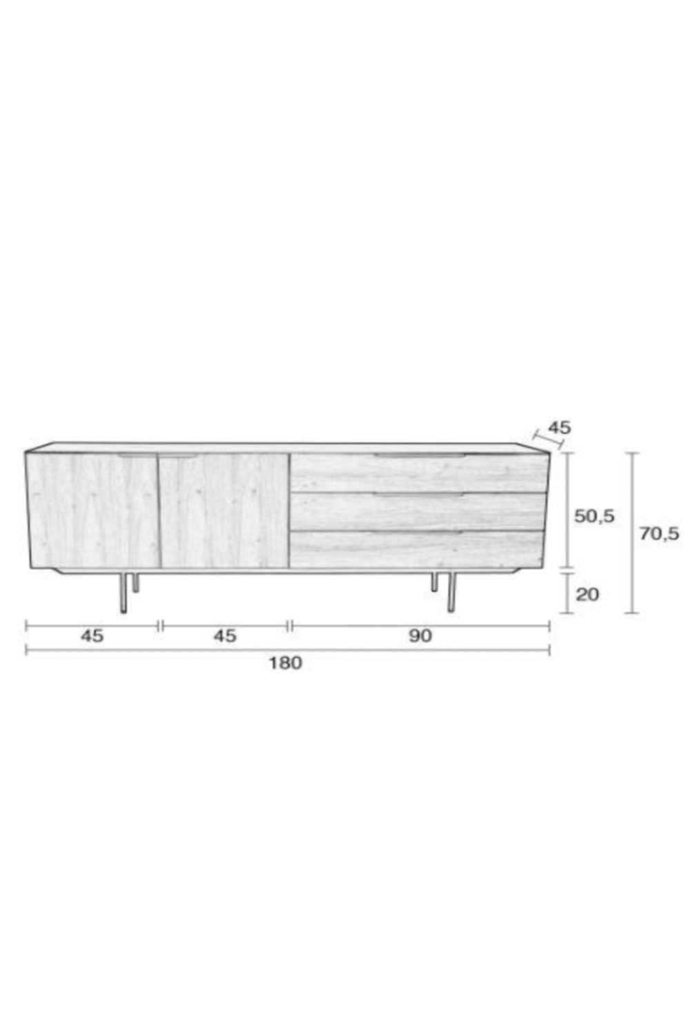 Mid-Century Modern Sideboard | Zuiver Travis | Oroa.com