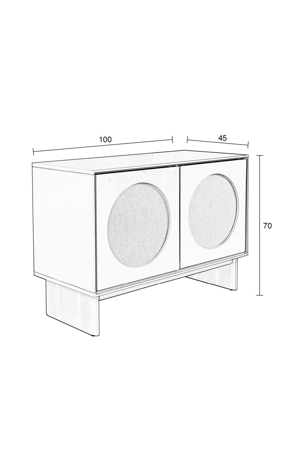 Gray Acacia 2-Door Sideboard | Zuiver Twin | OROA.com