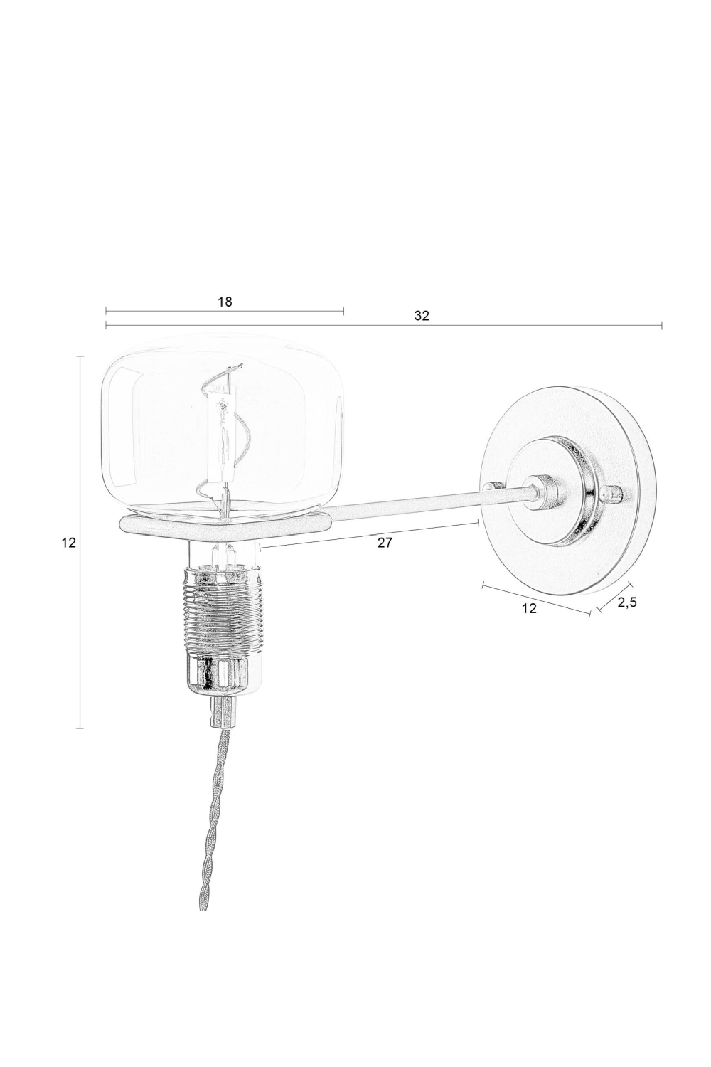 Clear Glass Industrial Wall Lamp | Oroa.com