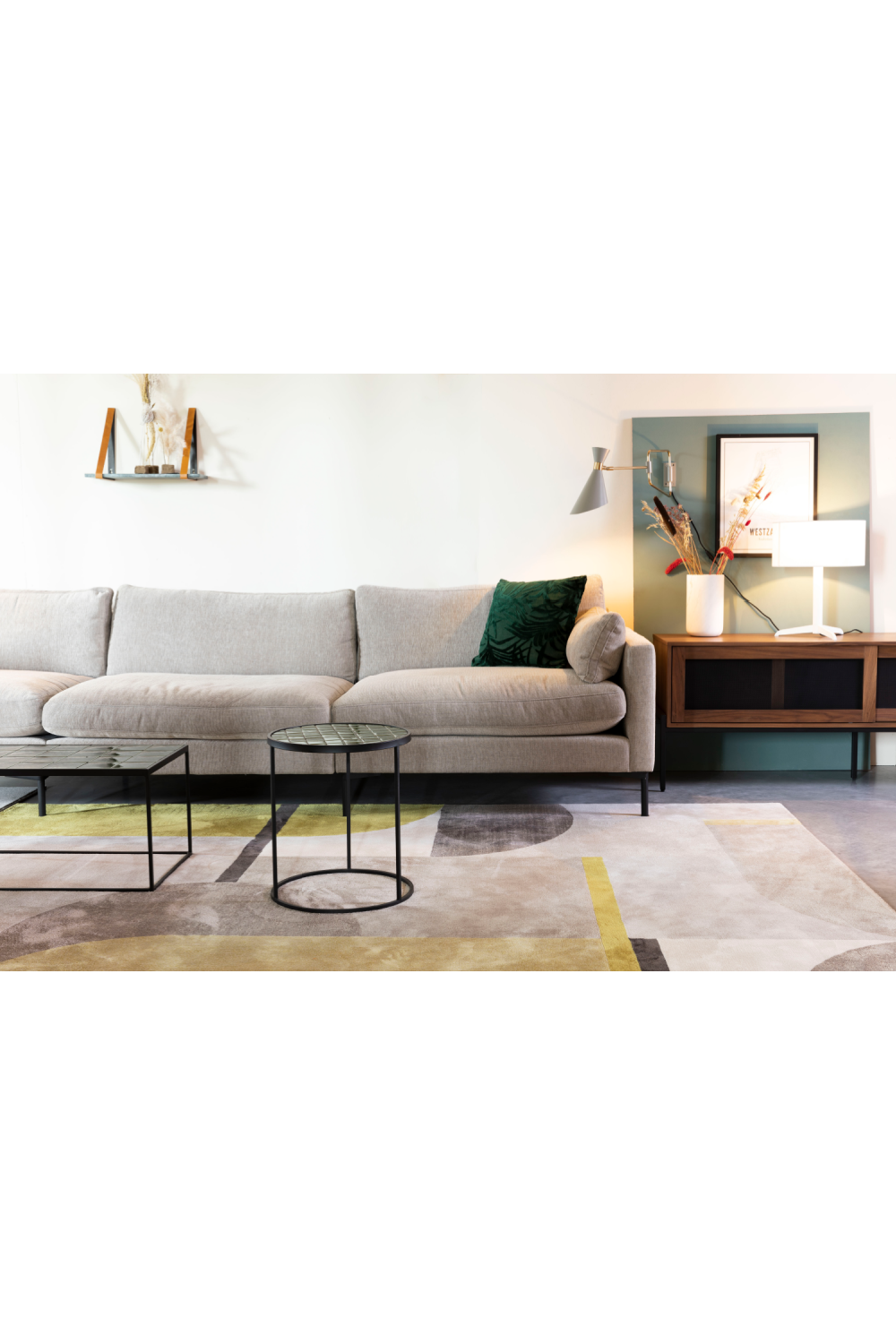 Gray And Yellow Carpet | Zuiver Hilton | OROA.com