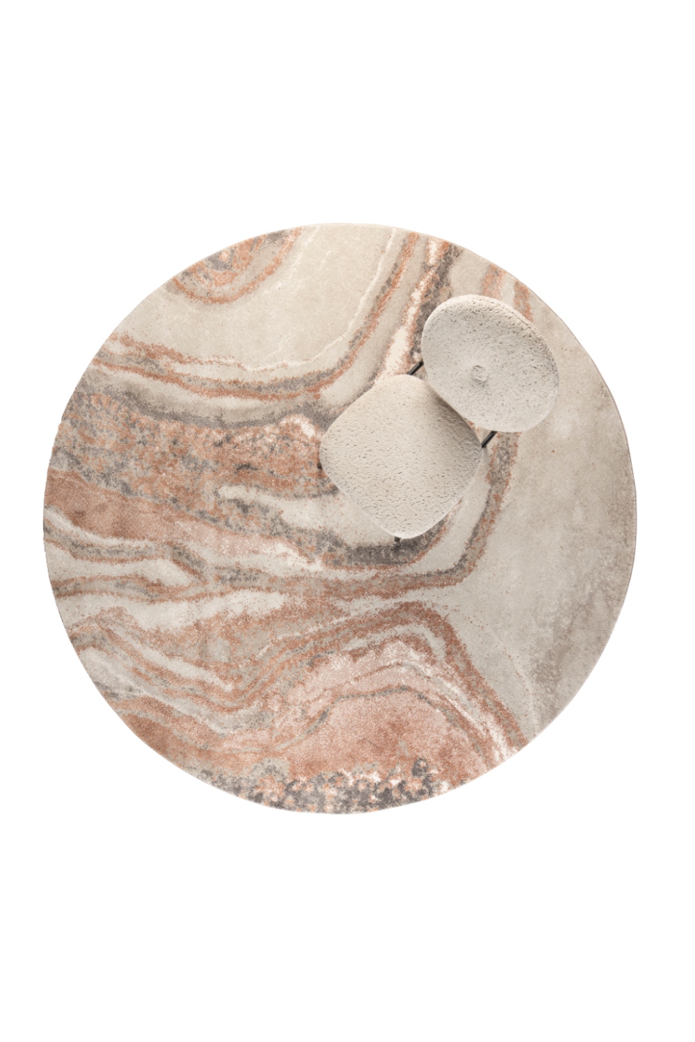 Round Gray Contemporary Carpet | Zuiver Solar | Oroatrade.com