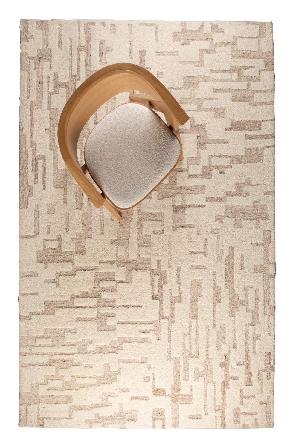 Beige Wool Patterned Carpet | Zuiver Hills | OROA.com