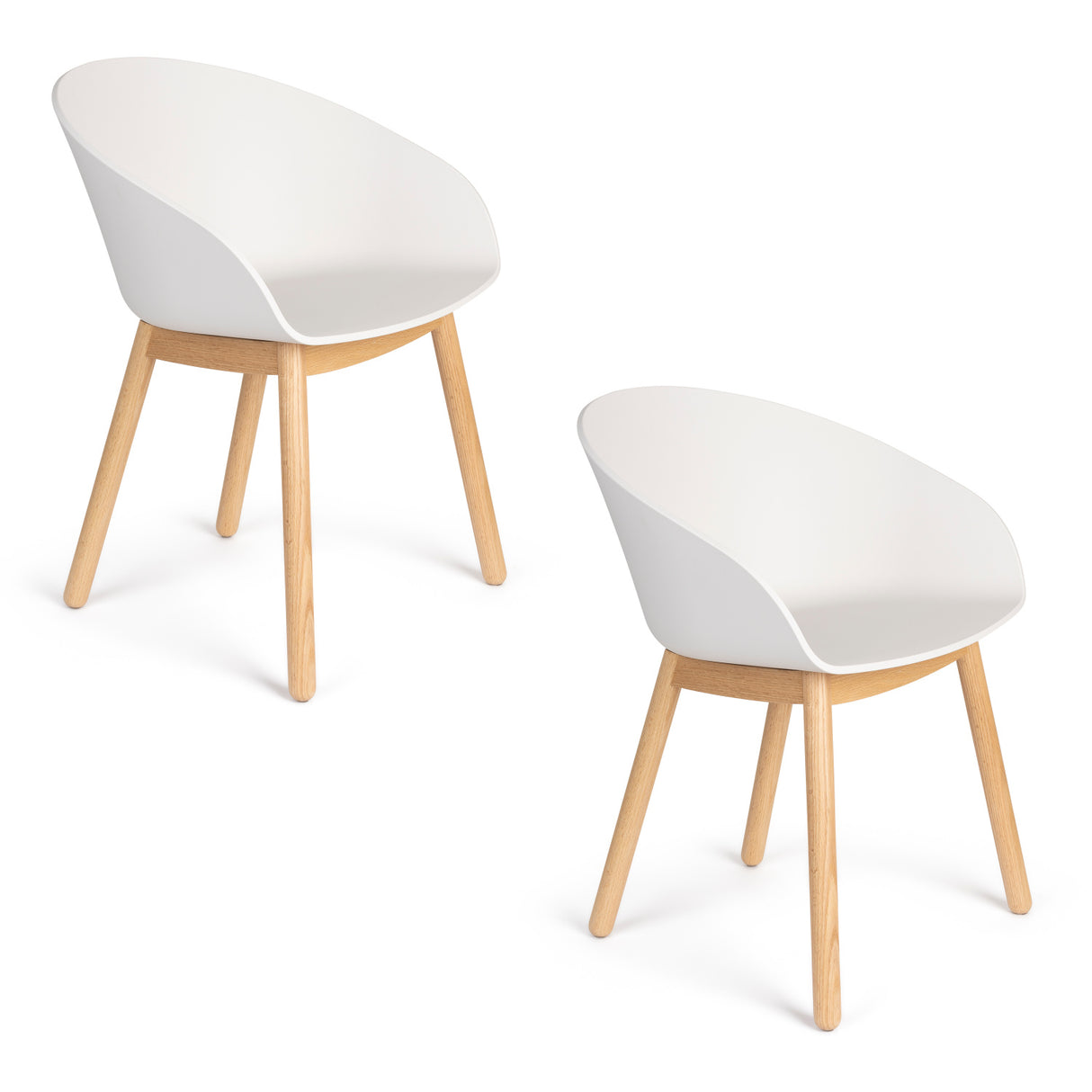 Modern European furniture - Oak Legged Molded Dining Armchairs (2) - www.oroa.com | Oroa.com