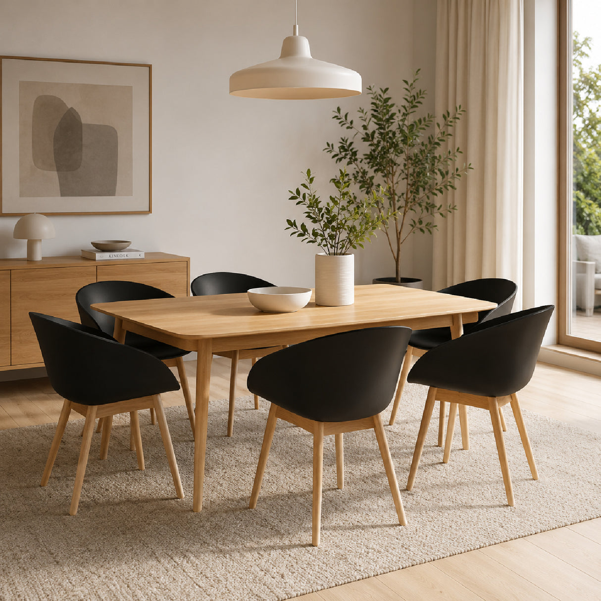 Modern European furniture - Oak Legged Molded Dining Armchairs (2) - www.oroa.com | Oroa.com