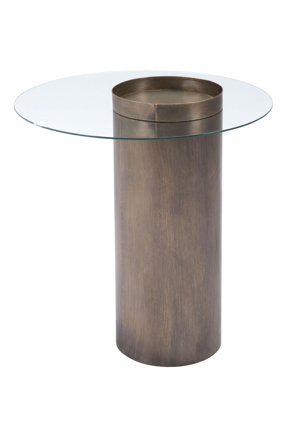 Cylindrical Antique Bronze End Table | OROA Modern Emi | OROA.com