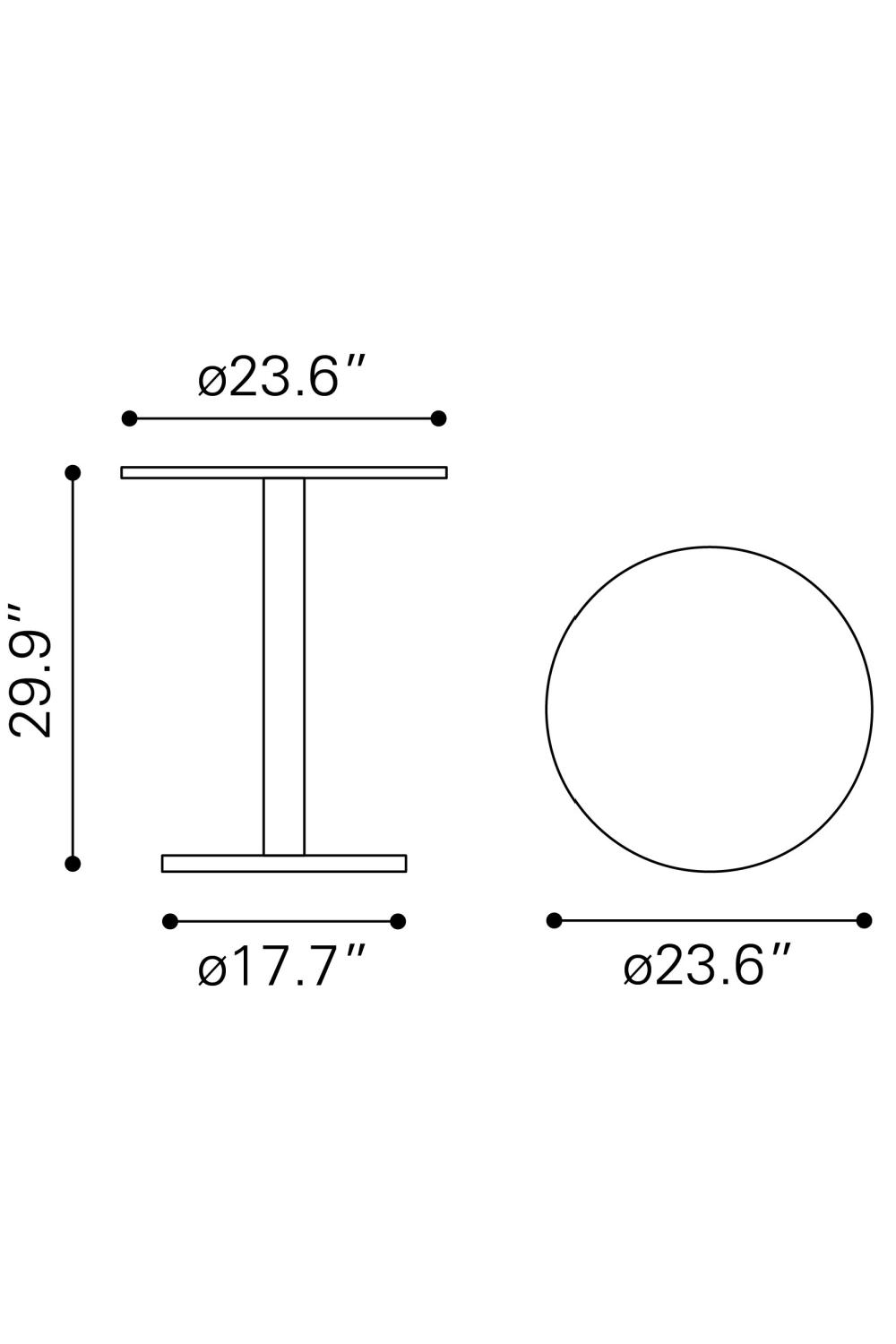 Brown Wooden Bistro Table | OROA Modern Alto