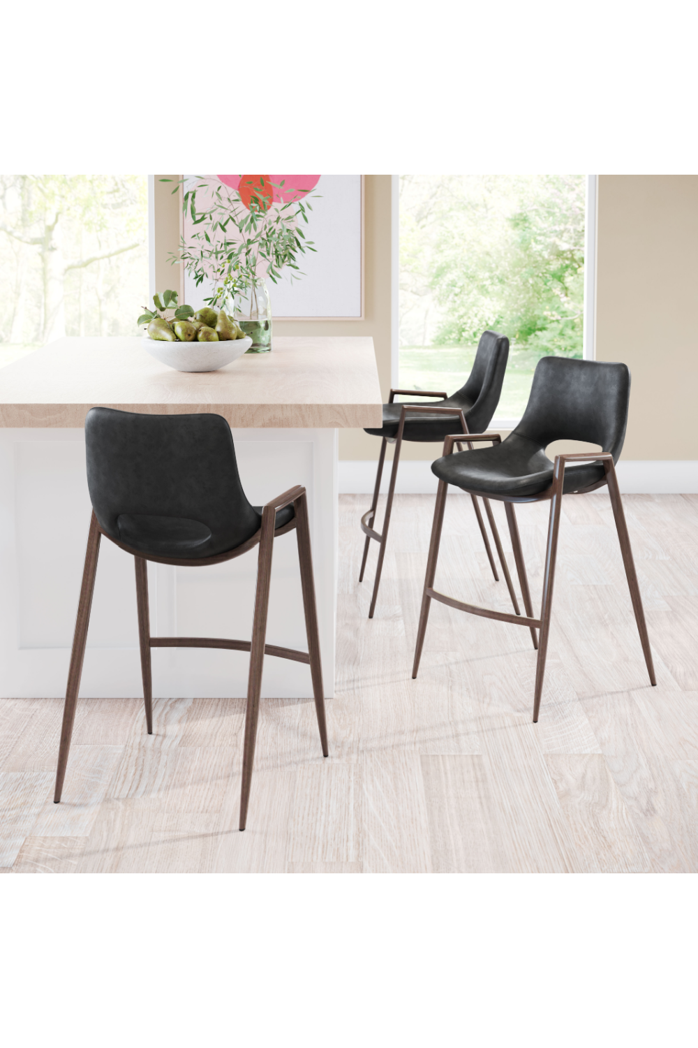 Leather Counter Stools (2) | OROA Modern Desi | Oroa.com