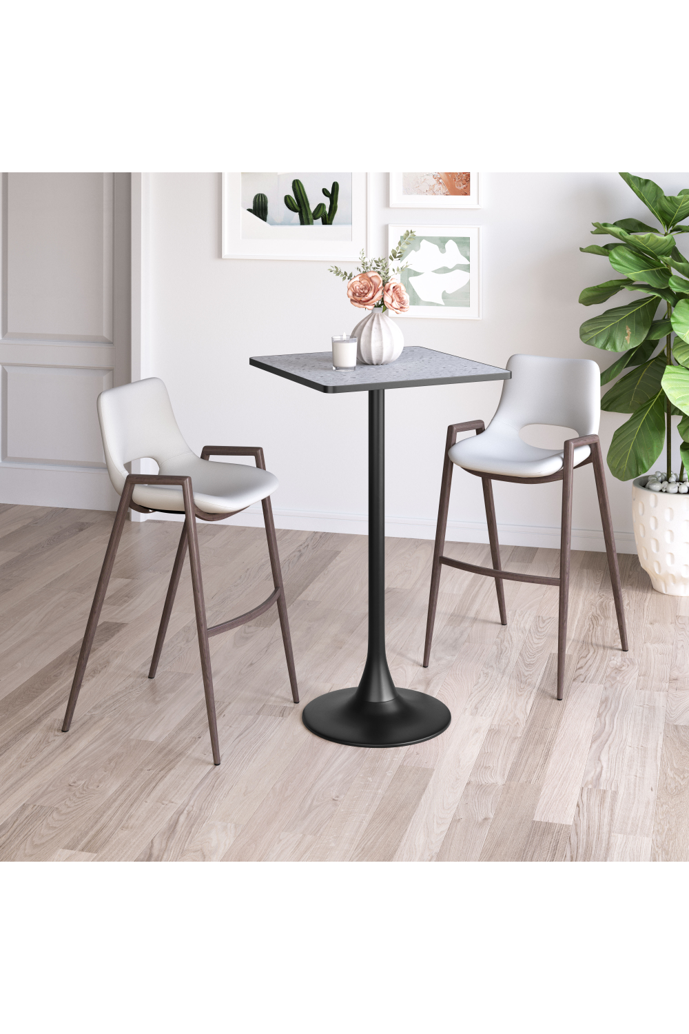 Leather Bar Stools (2) | Oroa.com