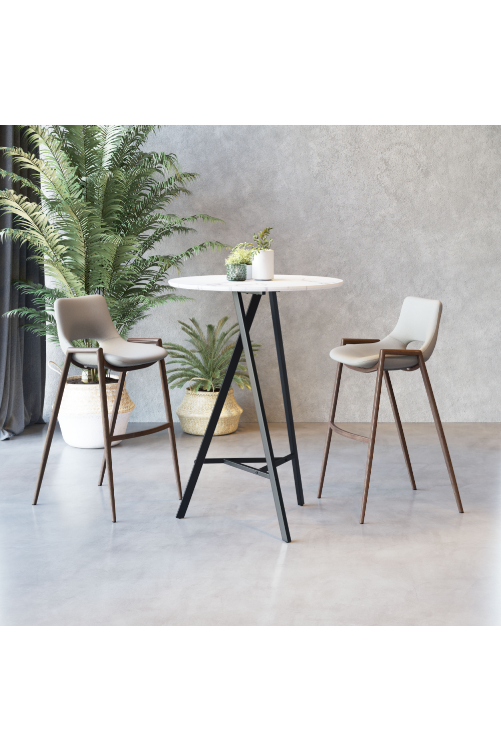 Leather Bar Stools (2) | Oroa.com
