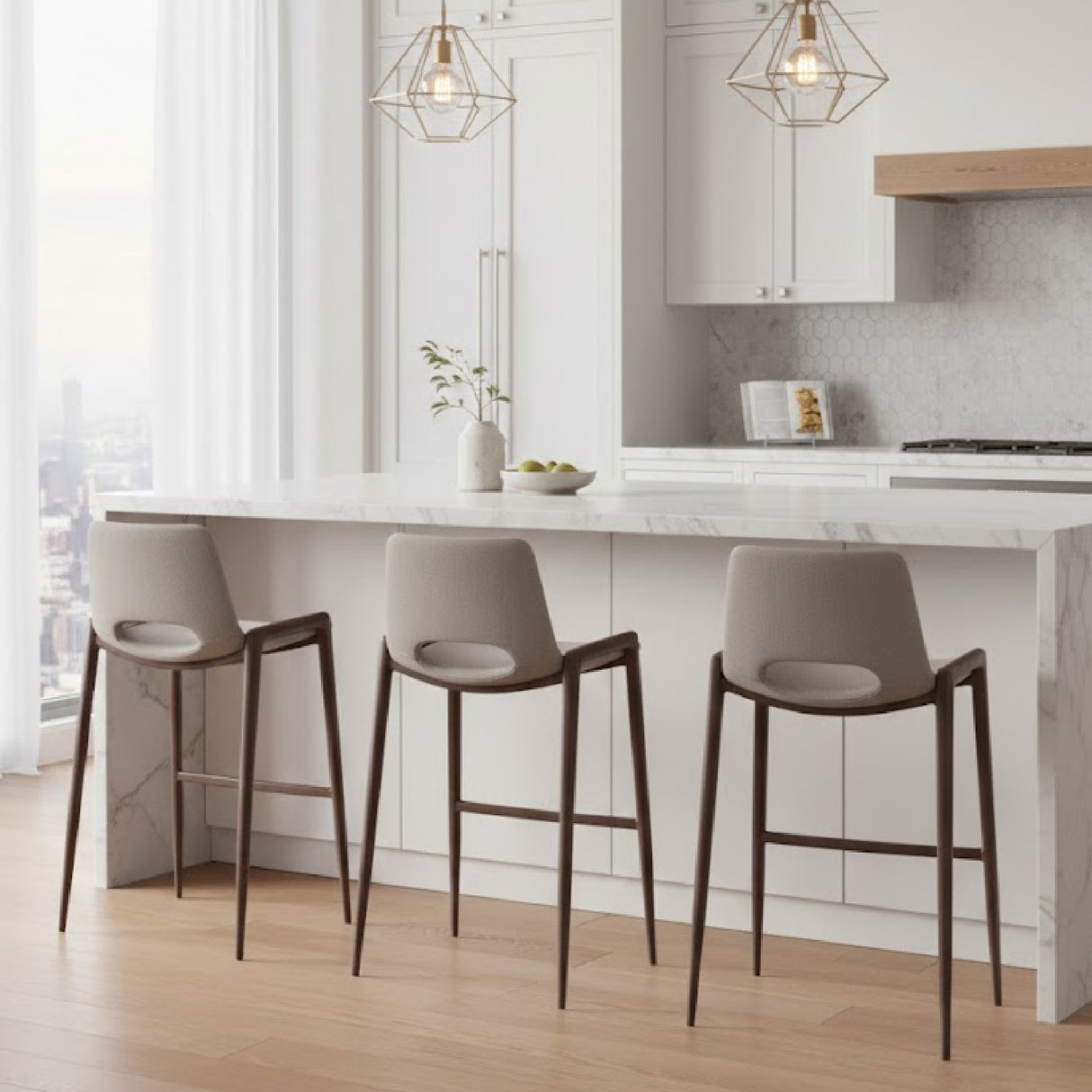 Leather Bar Stools (2) | Oroa.com