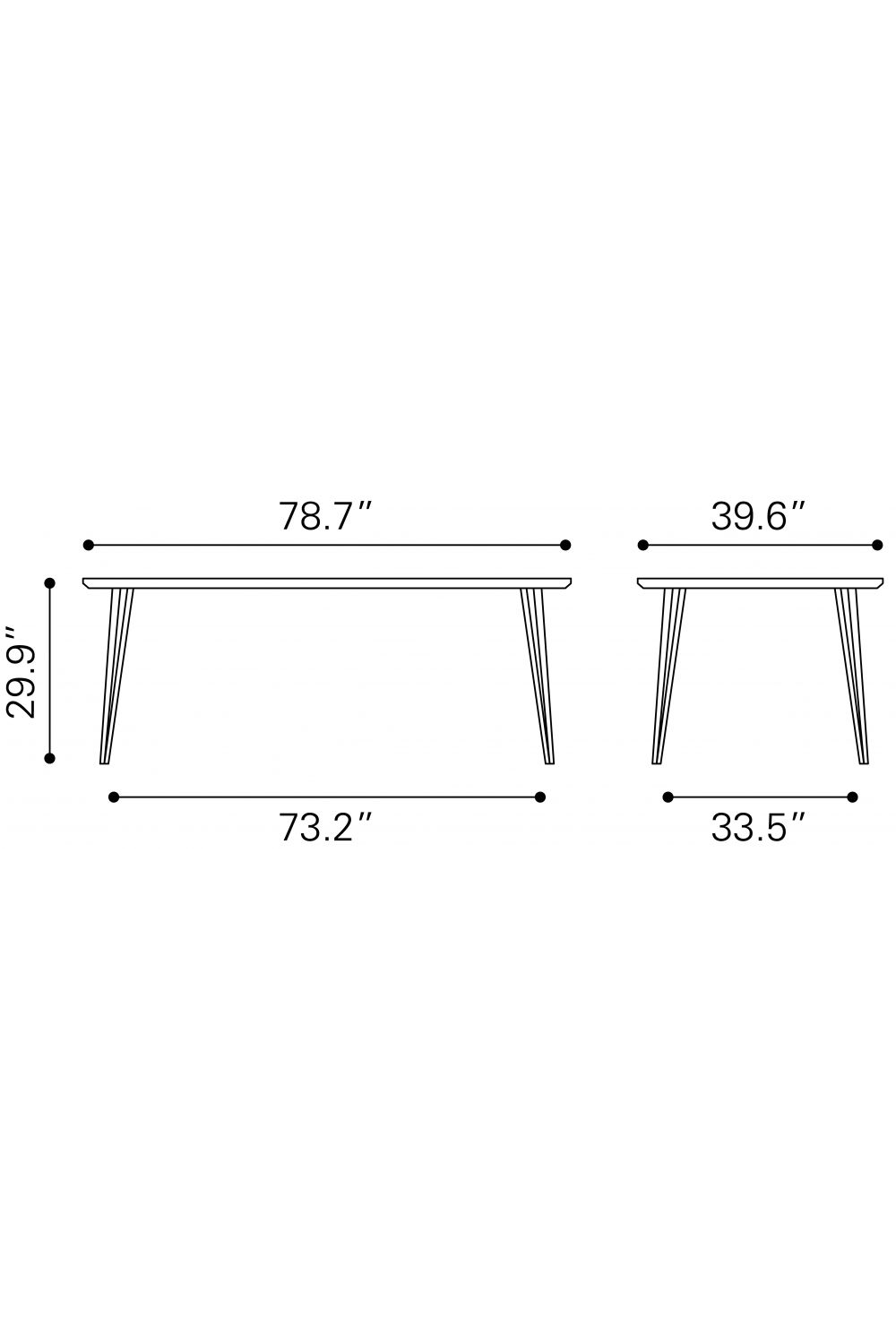 Wooden Rectangular Dining Table | OROA Modern Perpignan | Oroa.com