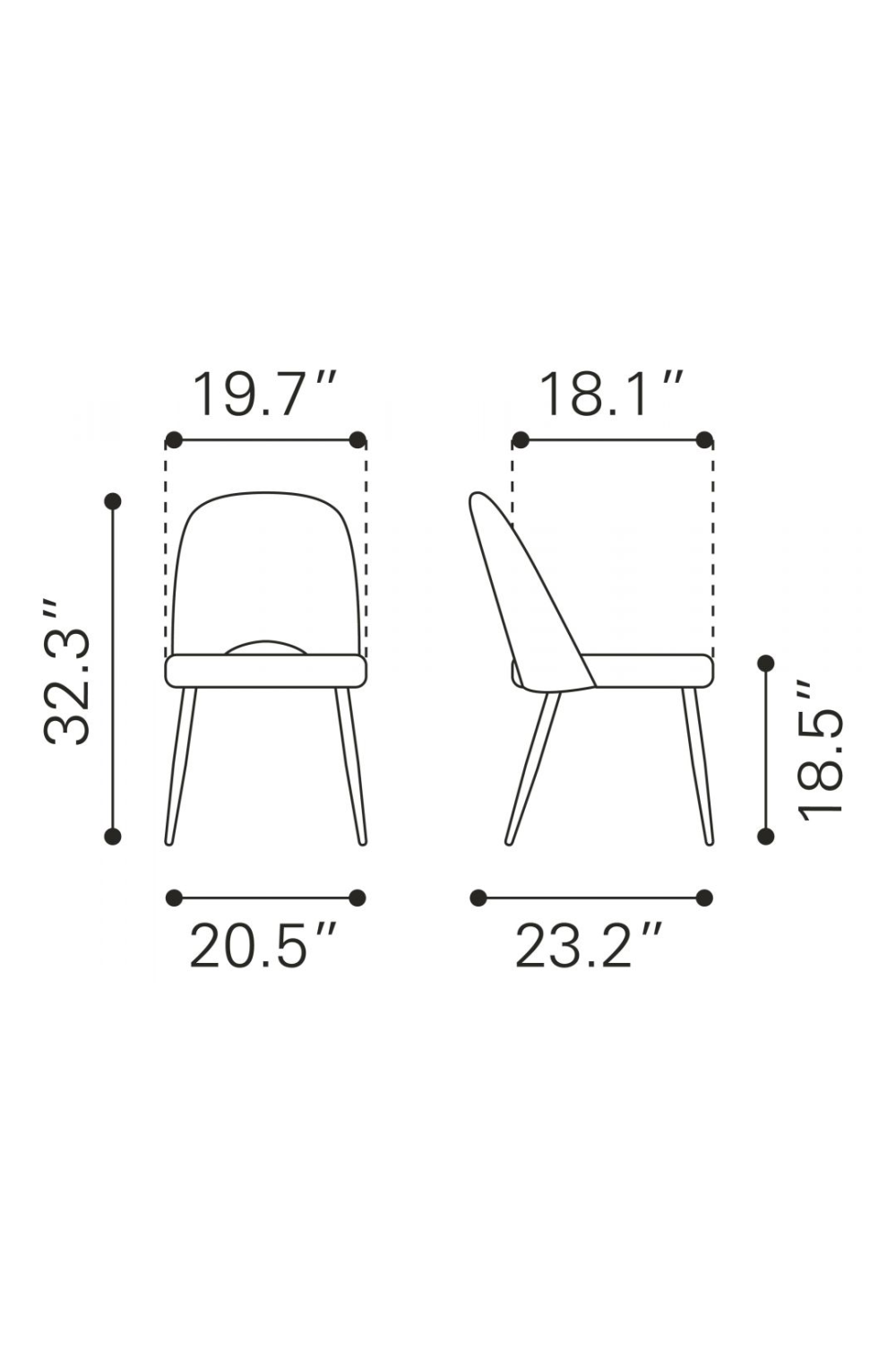White Shearling Dining Chairs (2) | OROA Modern Teddy | Oroa.com