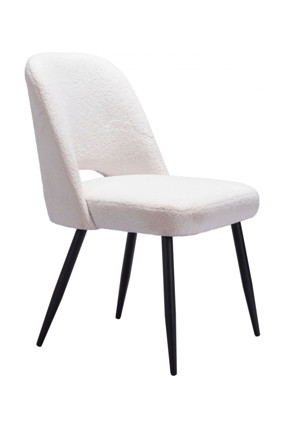 White Shearling Dining Chairs (2) | OROA Modern Teddy | Oroa.com