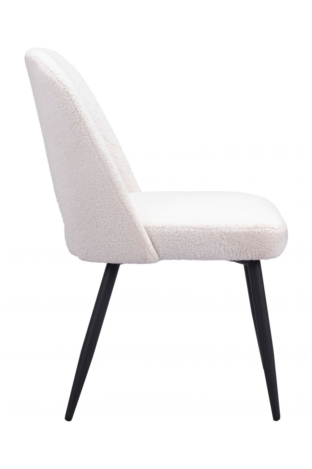 White Shearling Dining Chairs (2) | OROA Modern Teddy | Oroa.com