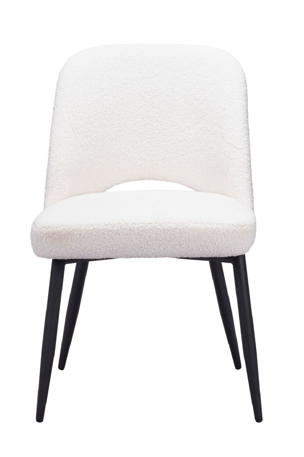 White Shearling Dining Chairs (2) | OROA Modern Teddy | Oroa.com