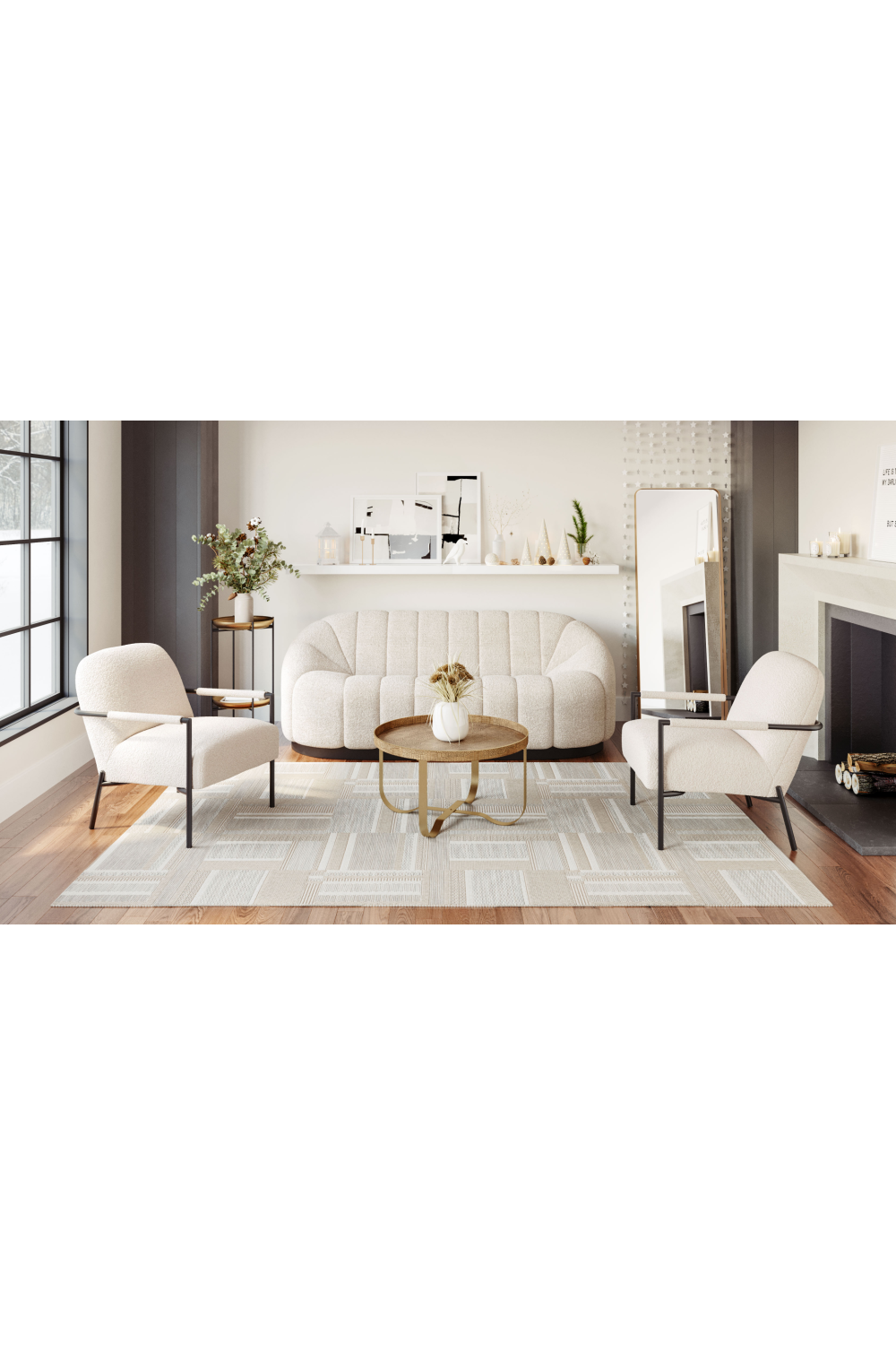 Shearling Channeled Sofa | OROA Modern Bhutan | Oroa.com