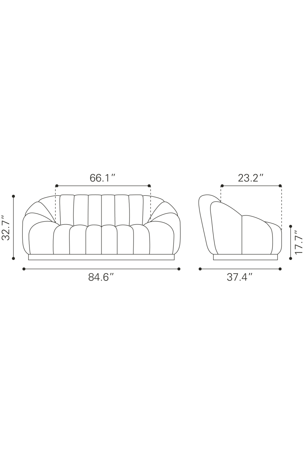 Shearling Channeled Sofa | Oroa.com