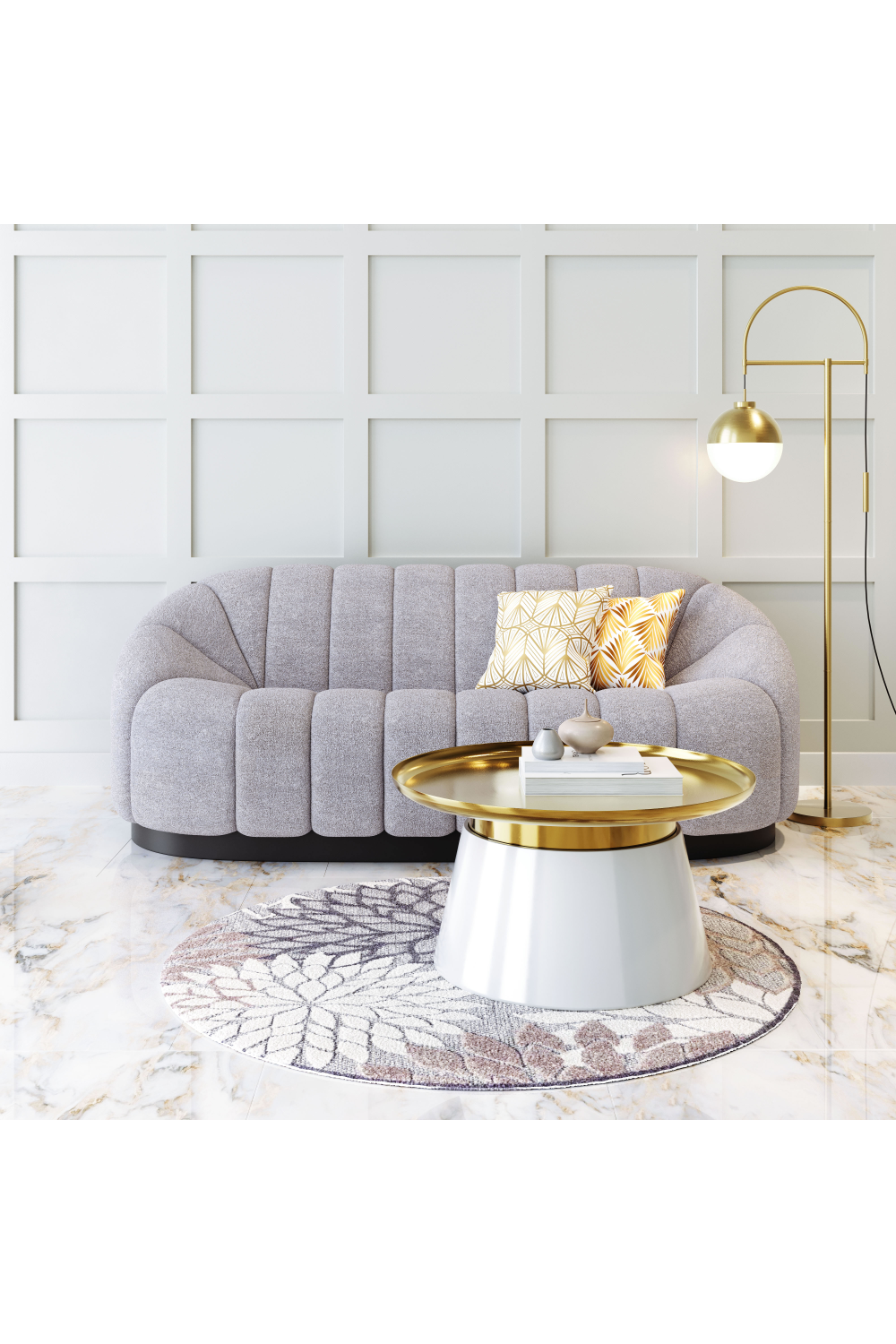 Shearling Channeled Sofa | OROA Modern Bhutan | Oroa.com