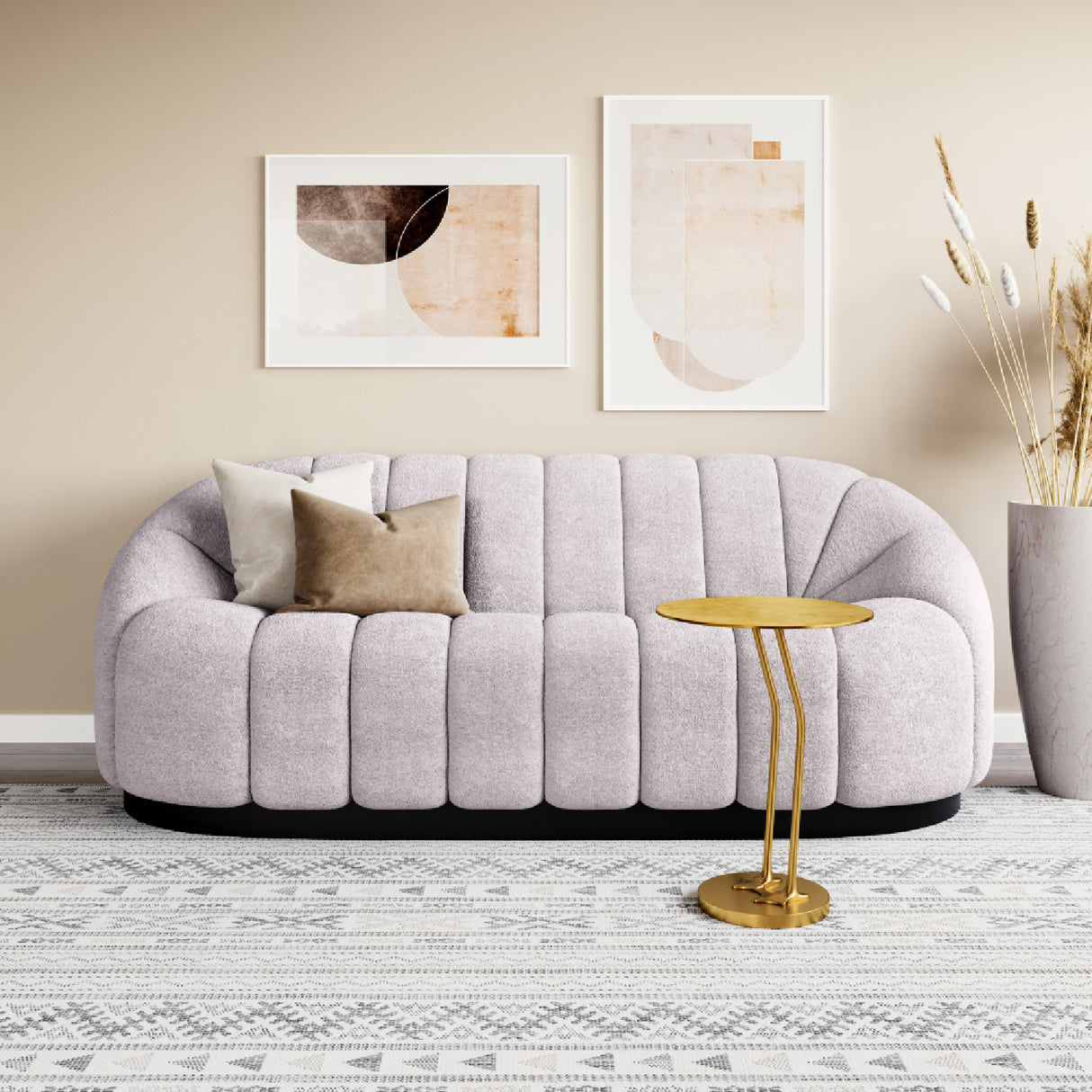 Shearling Channeled Sofa | Oroa.com