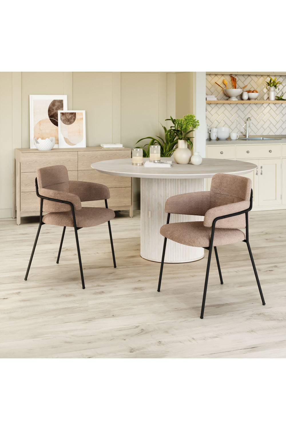 Shearling Style Dining Chairs (2) | OROA Modern Marcel | Oroa.com