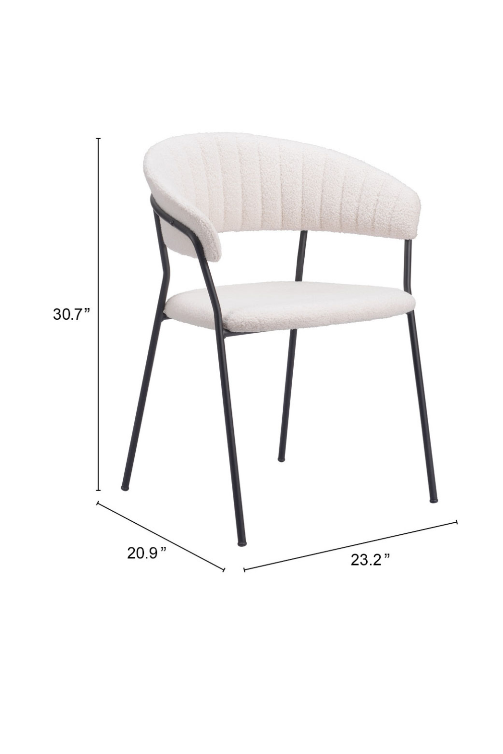 Cream Shearling Dining Chairs (2) | OROA Modern Josephine | Oroa.com