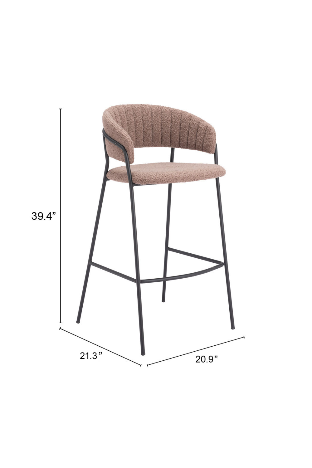 Brown Shearling Bar Stools (2) | Oroa.com