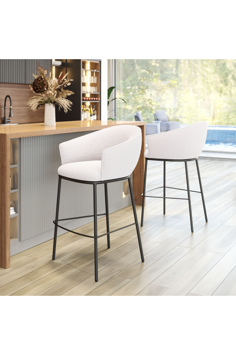 Teddy Fabric Bar Stool | Oroa.com