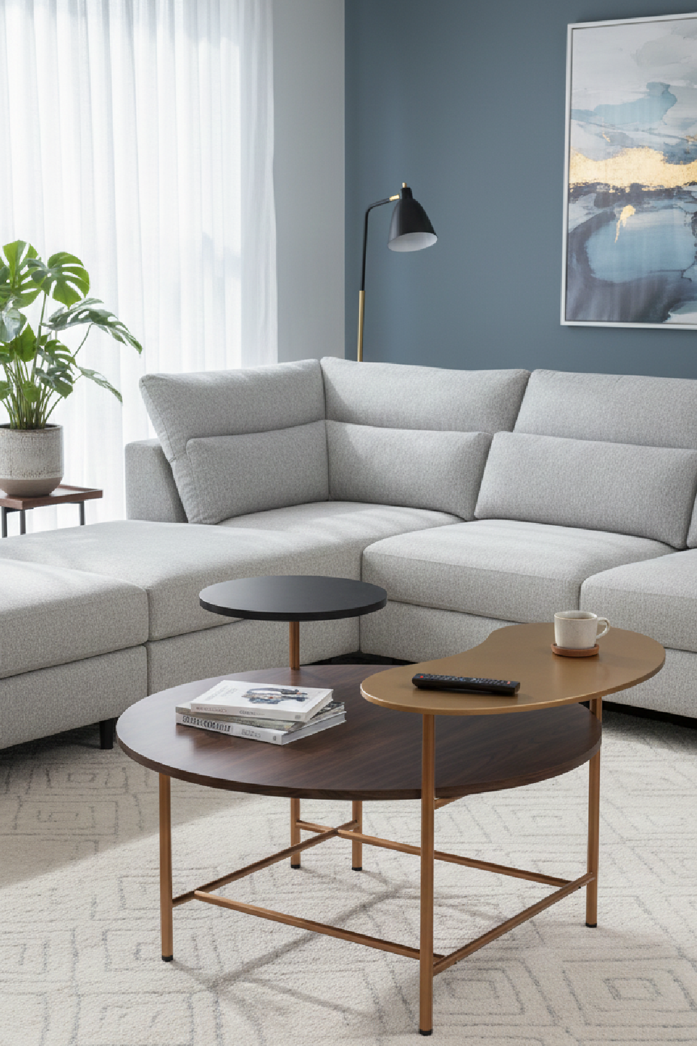 Multicolored Wooden Coffee Table | OROA Modern Viken