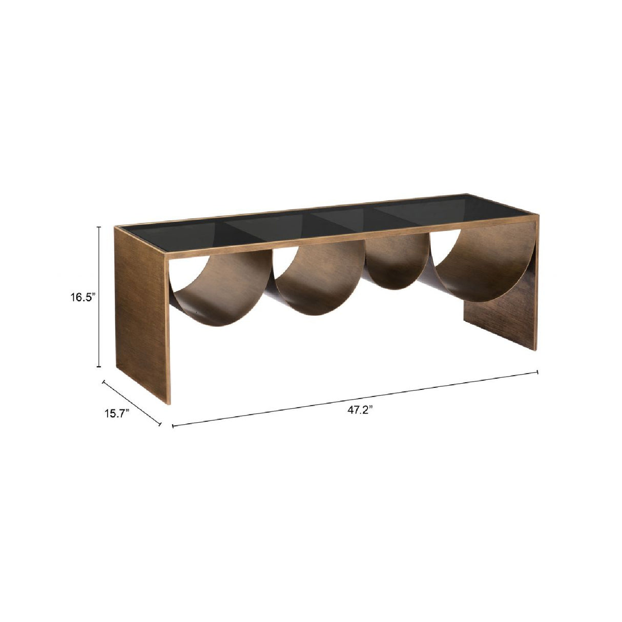 Brass-Framed Glass Coffee Table | Oroa.com