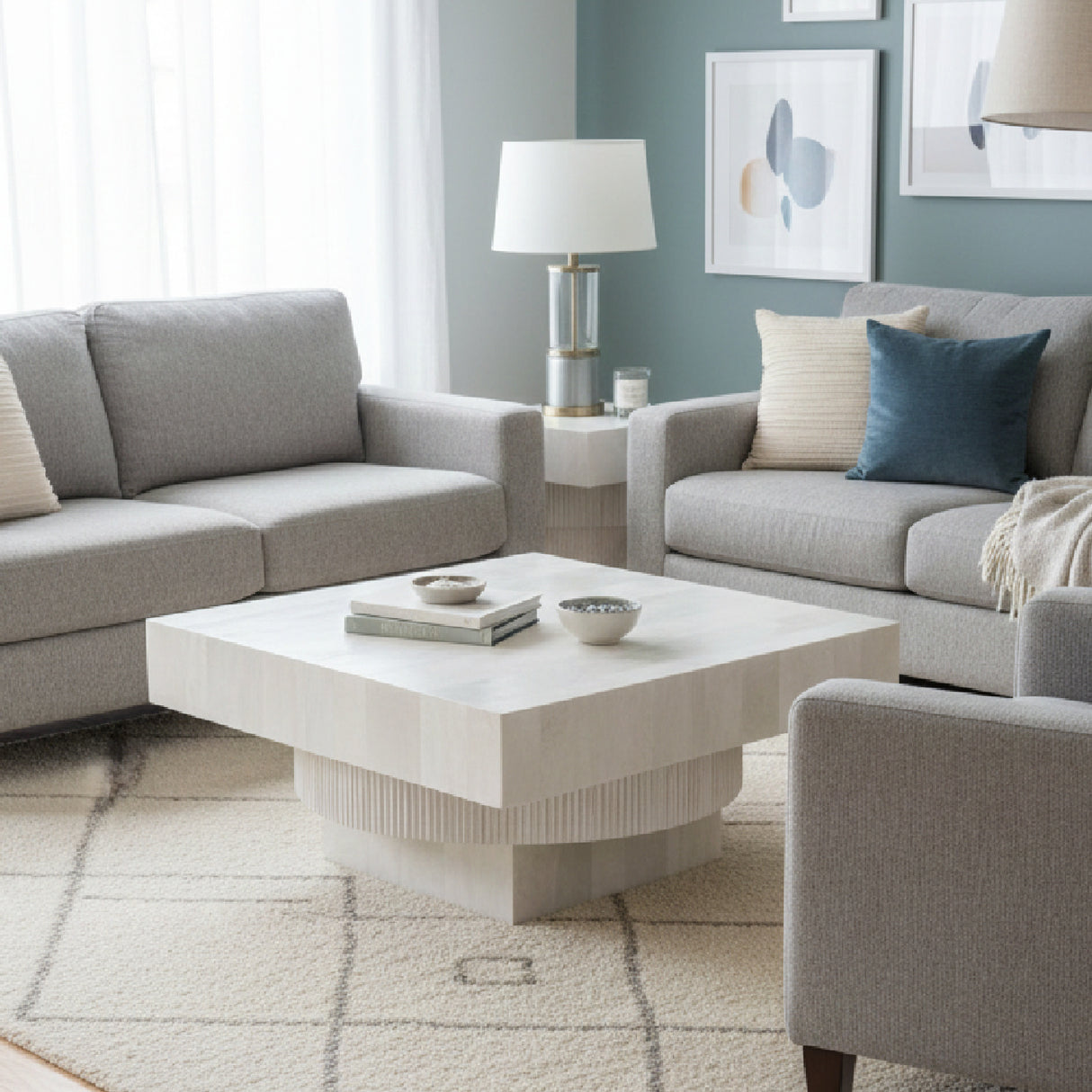Whitewashed Mango Wood Coffee Table | Oroa.com