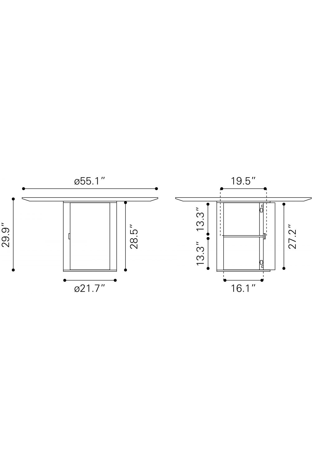 Round Mango Wood Dining Table | OROA Modern Izola | Oroa.com